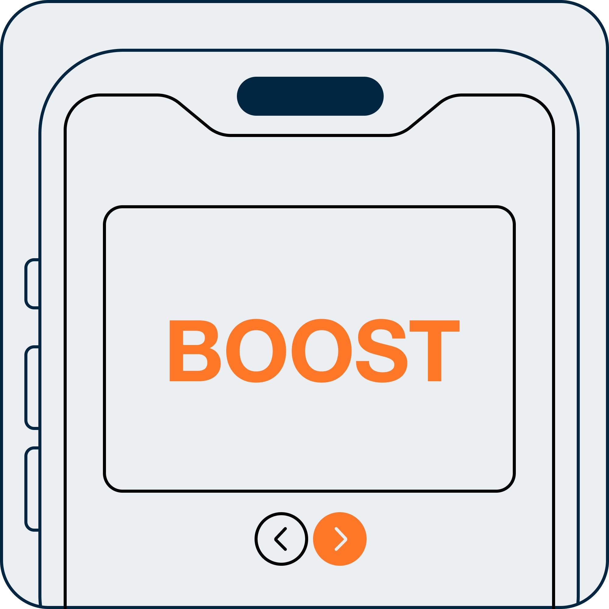 Illustration of a device with 'BOOST' on the screen